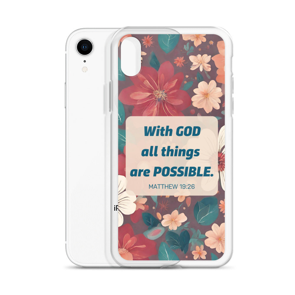 With God All Things Are Possible Bible Verse Case for iPhone®